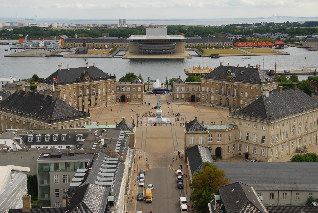 The Amalienborg Palace in Copenhagen Denmark