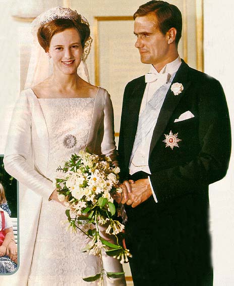 Wedding Princess Margrethe of Denmark and Henry de Laborde, Count of Monpezat